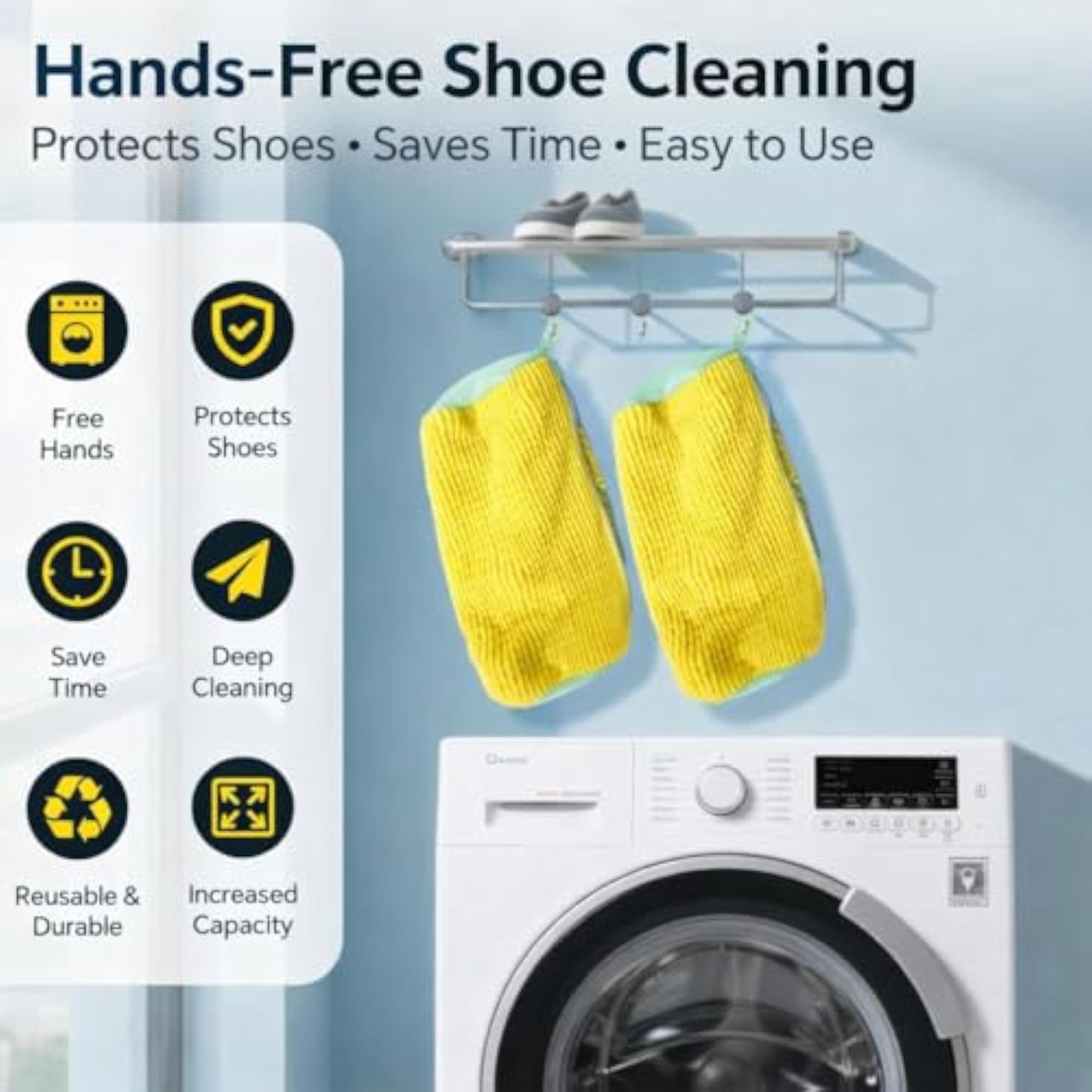 Shoe Washing Machine Bag, Reusable with Durable Zipper